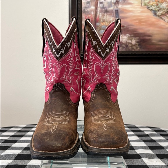 Durango Lady Rebel Stefanie Spielman Western Cowgirl Boots RD3557 Cancer Pink 9 - Picture 2 of 15